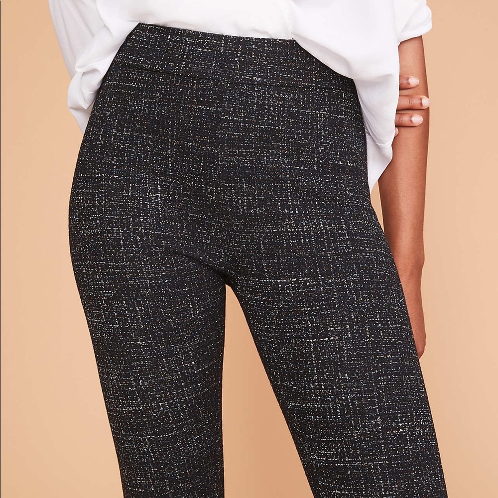 LOU & GREY FOR LOFT CROSSHATCH LEGGINGS BLCK MULTI